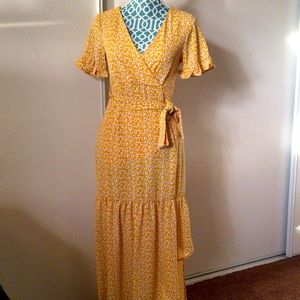 🆕Yellow Long Floral Summer Dress